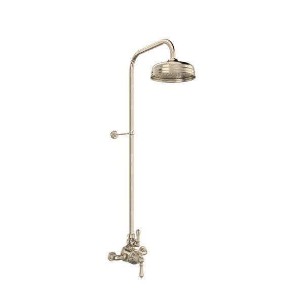 Perrin & Rowe Georgian Era Système de douche thermostatique mural apparent 3/4", poignées à levier - U.GA19W2LS