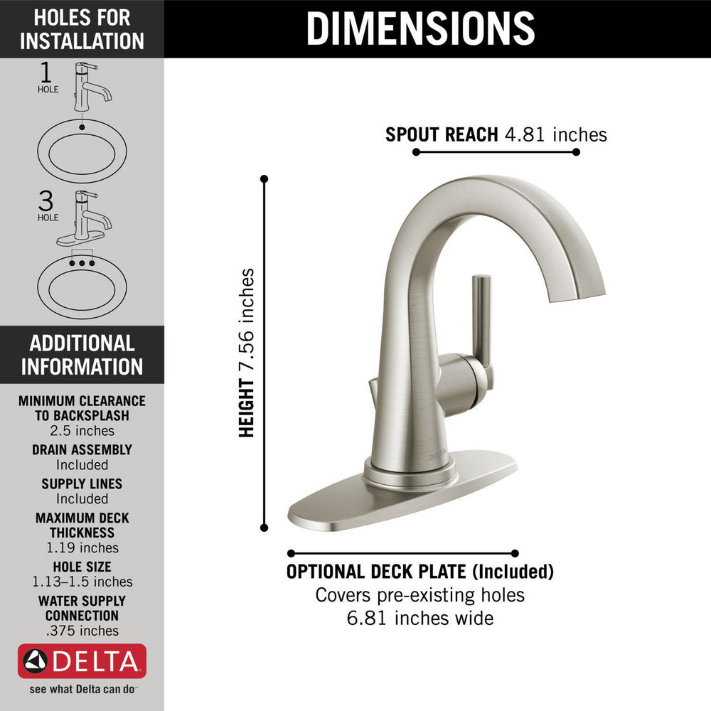 Delta Becker Single Handle Centerset Faucet - 15891LF