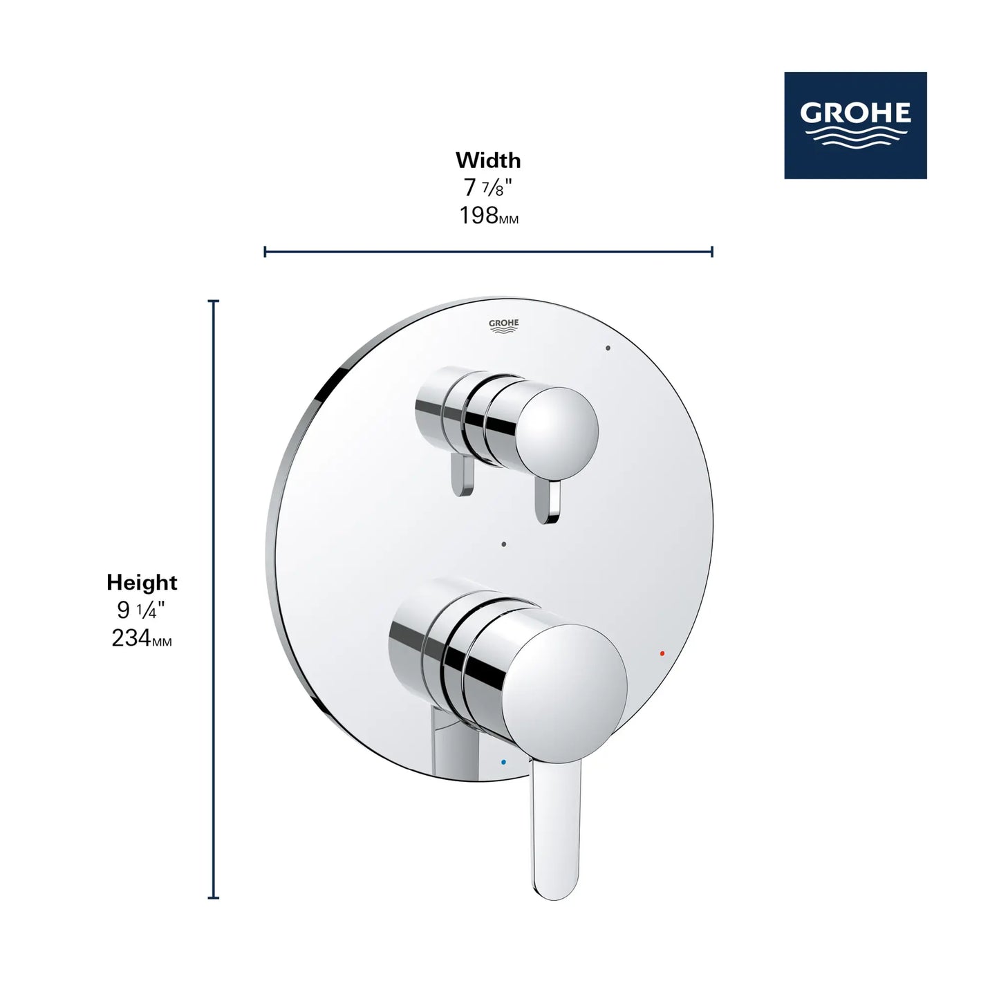 Grohe Cosmopolitan Cosmopolitan Pressure Balance Valve Trim with 2-Way Diverter with Cartridge - 29434