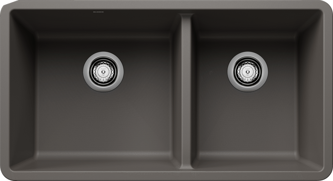 Blanco Precis U 1 3/4 Bowl Silgranit Undermount Kitchen Sink - Volcano Gray