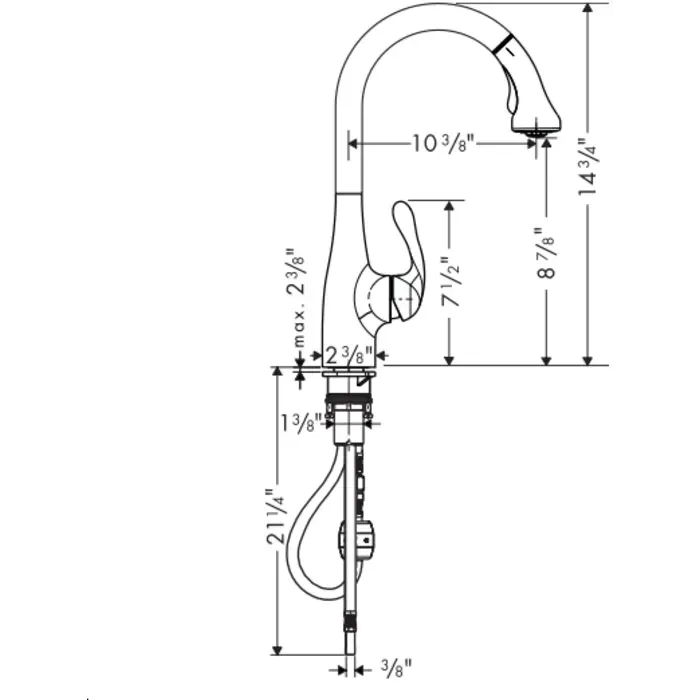 Hansgrohe Allegro E Gourmet HighArc Kitchen Faucet, 2-Spray Pull-Down, 1.75 GPM