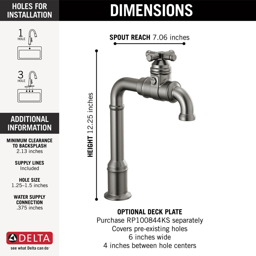 Delta Broderick True Bar Kitchen Faucet - 1990LFC