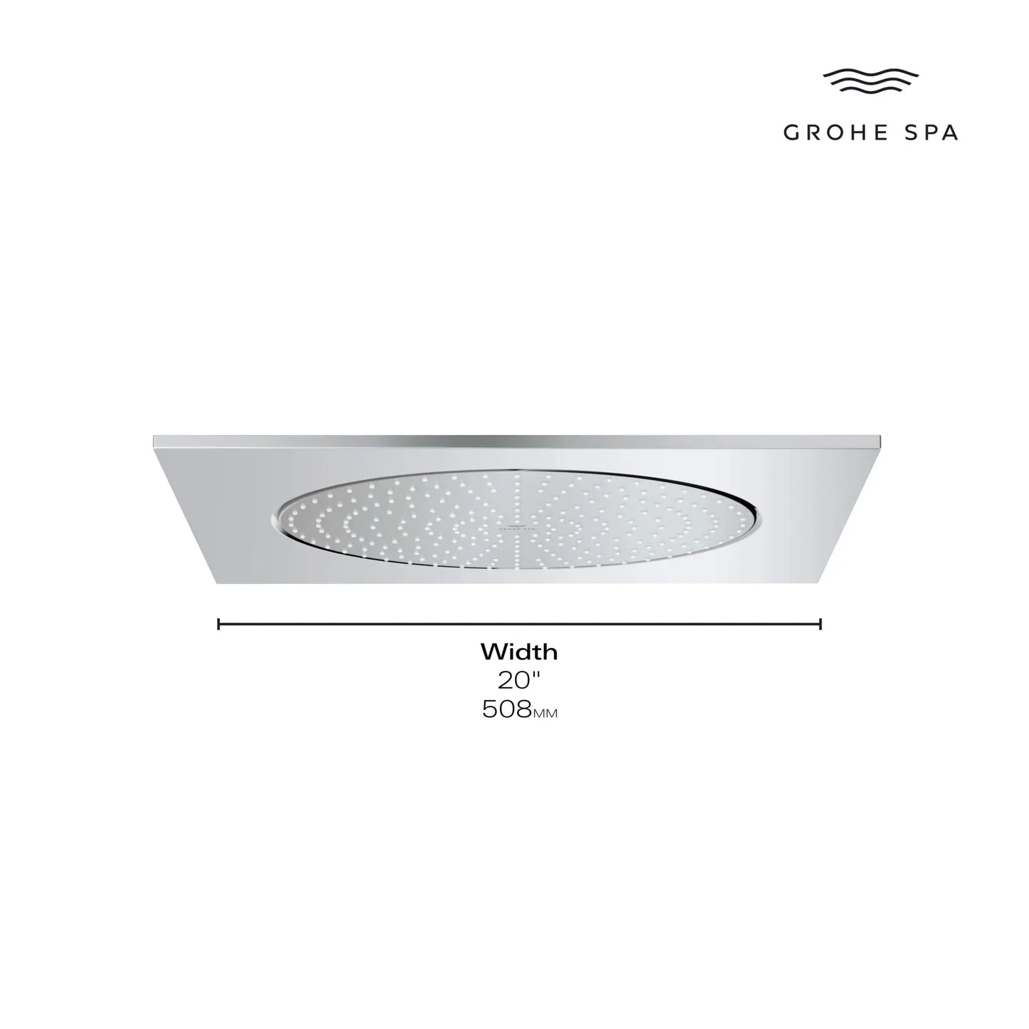 Grohe Rainshower 20" Ceiling Shower Head 1 Spray, 6.6 L/min (1.75 gpm) - 26870
