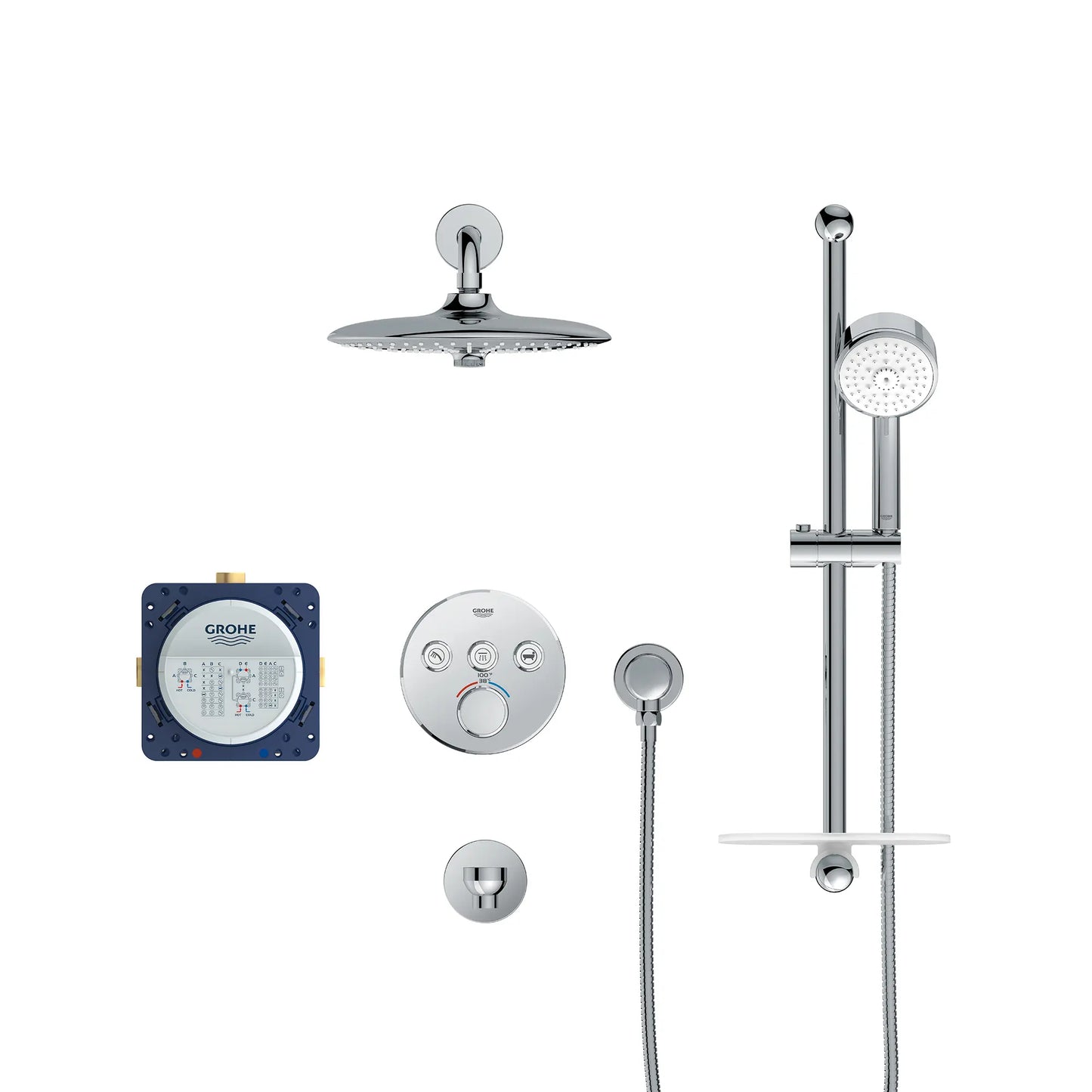 Grohe Eurosmart Euphoria Smartcontrol Thermostatic Triple Function Shower Kit