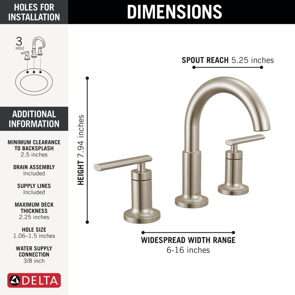 Delta Altado Two Handle Widespread Bathroom Faucet - 35442