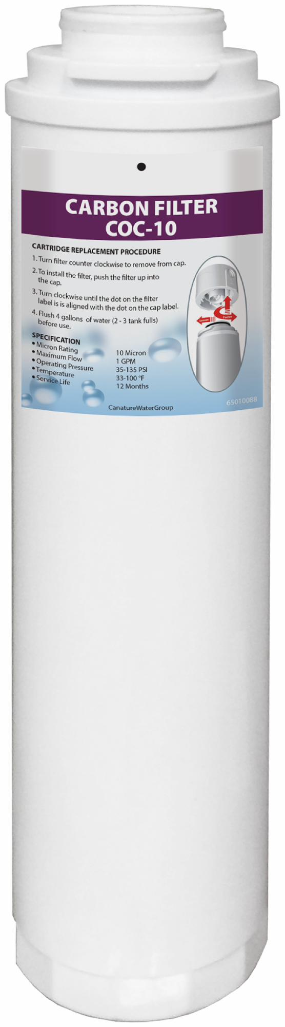 Carbon Filter Replacement COC-10 PURPLE for 475 Q Series, 65010088