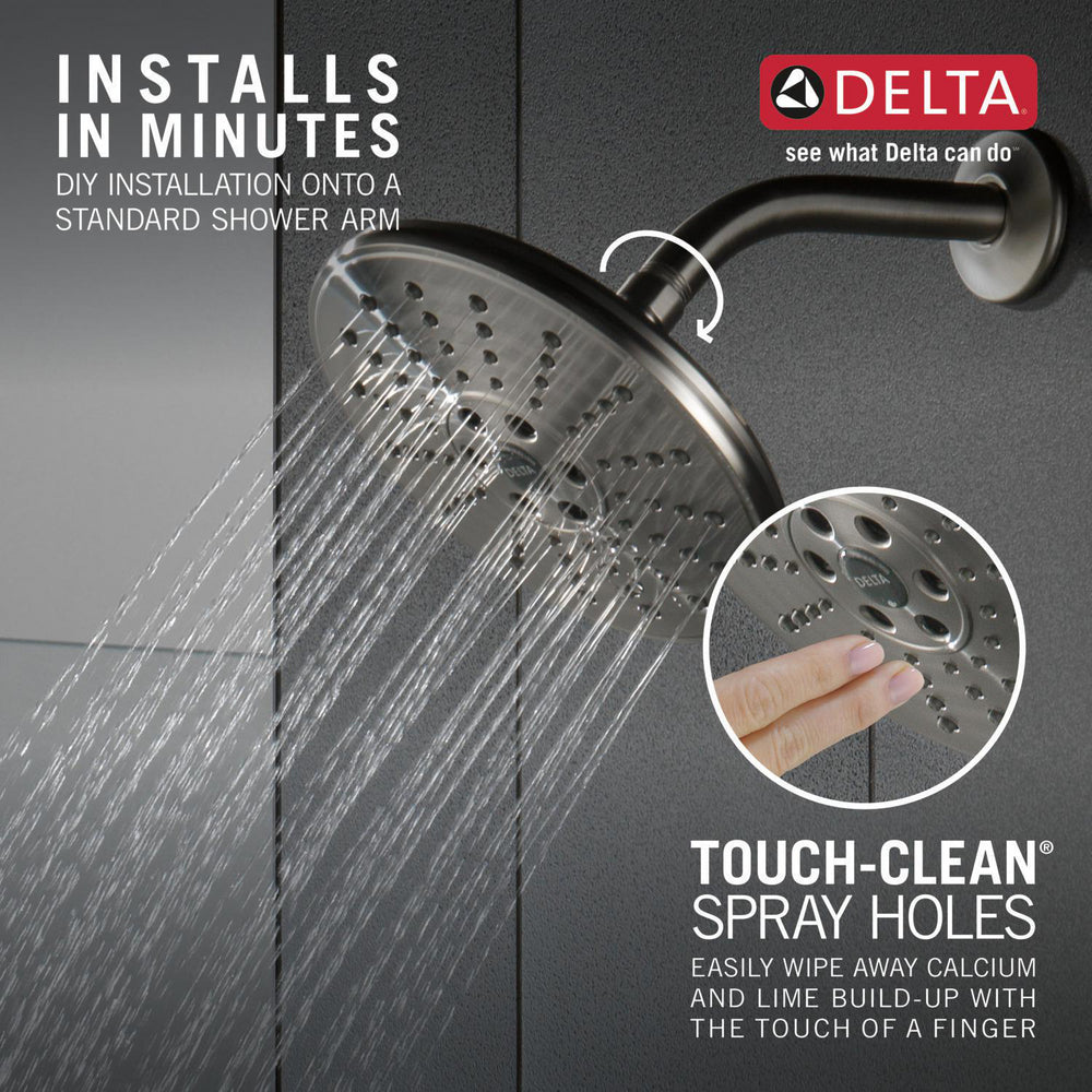 Pomme de douche pluie Delta Universal Showering H2Okinetic à 3 fonctions de 20 cm - 52688