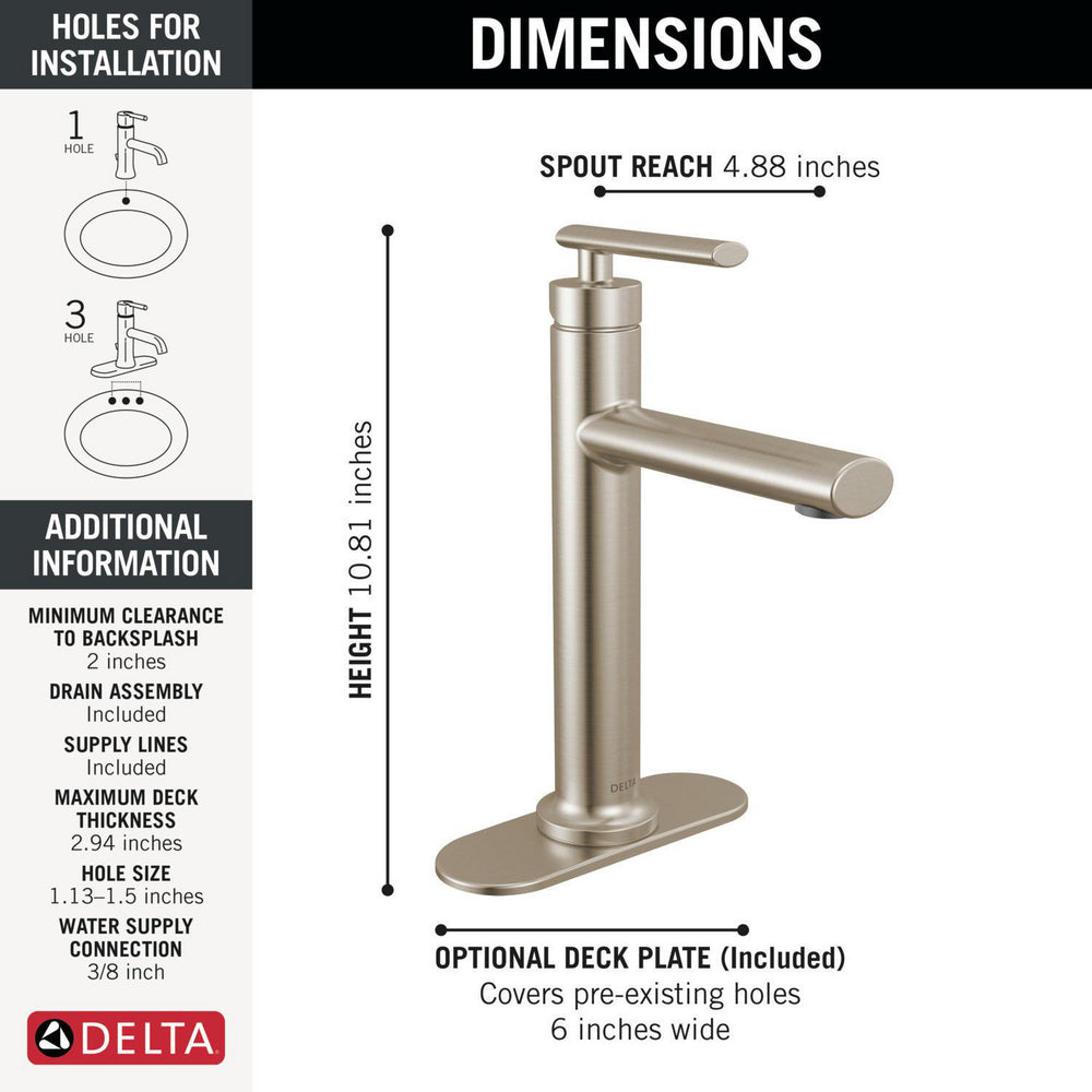 Delta Altado Single Handle Bathroom Faucet - 5442