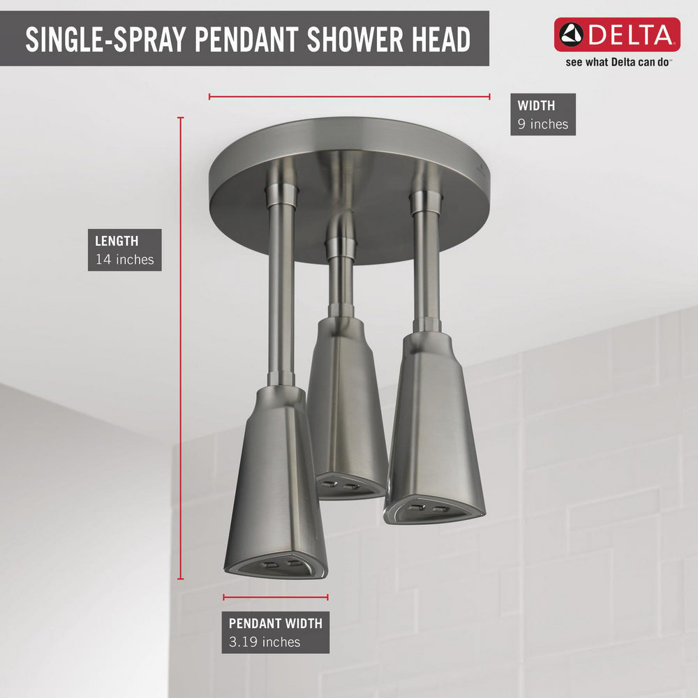 Delta Douche Pluie Suspendue Universelle H2Okinetic avec Lumière LED - 57140