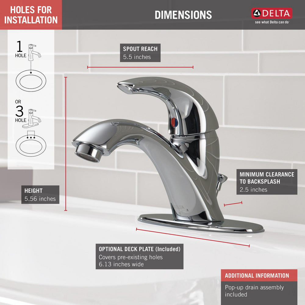 Robinet de salle de bain monotrou Delta Classic - 583LF