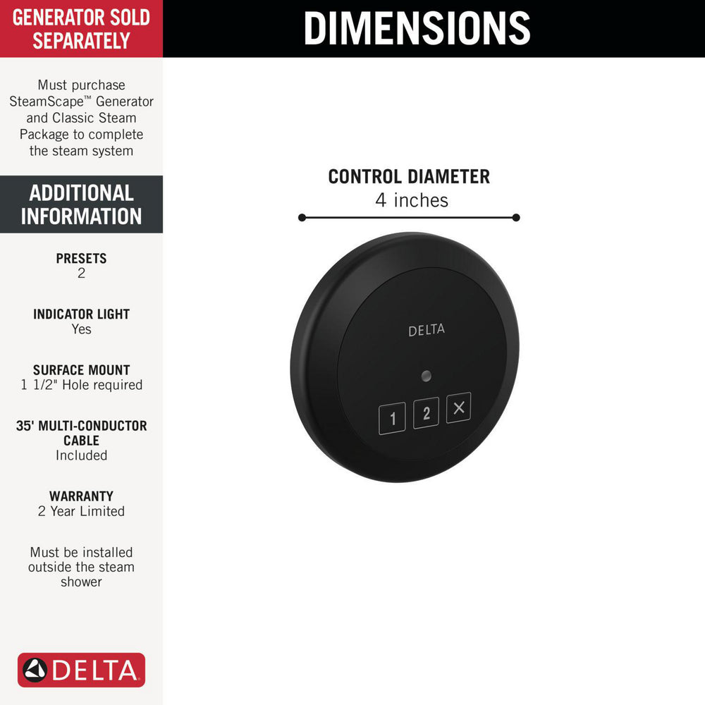 Système classique Delta SteamScape – Commande de vapeur extérieure ronde – 5CN-220R