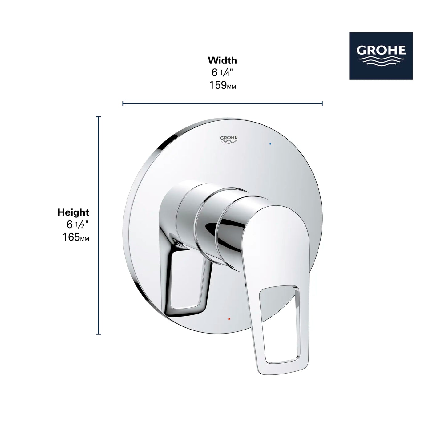 Grohe BauLoop Pressure Balance Valve Trim with Cartridge - 19595