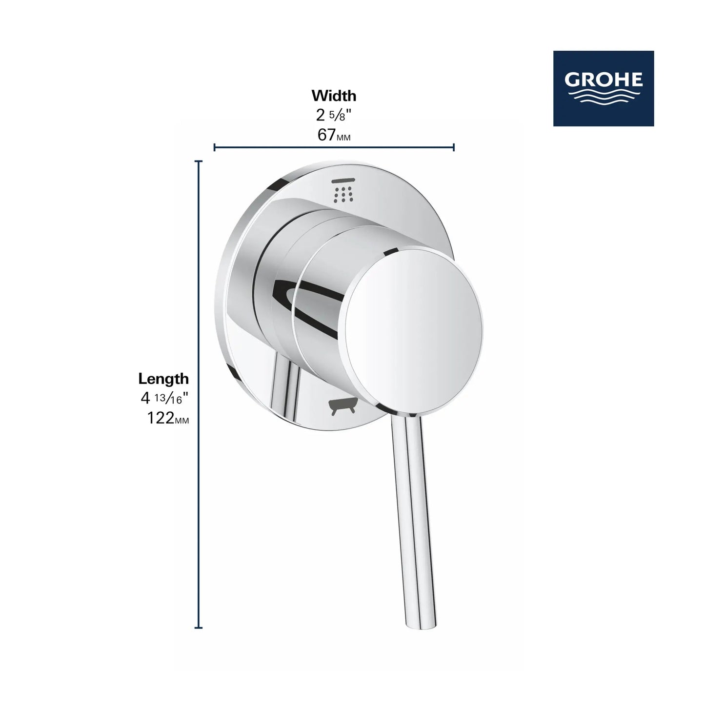 Grohe Concetto 2-Way Diverter Trim - 29104