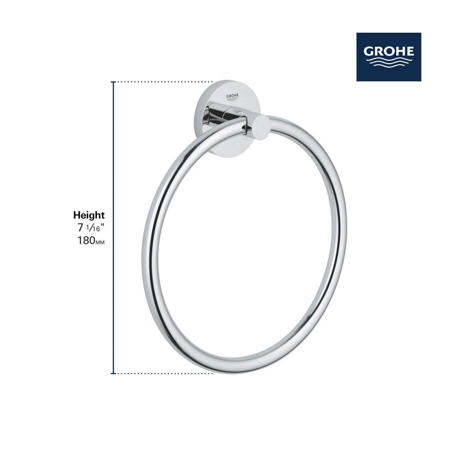 Grohe Essentials 8" Towel Ring - 40365