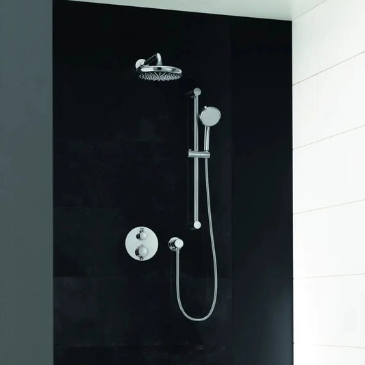 Grohe Grohtherm Round Thermostatic Shower Kit with Rough-In Valve, 7.1 GPM