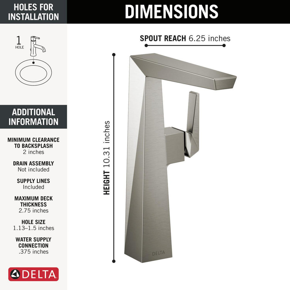 Delta Trillian Single Handle Vessel Bathroom Faucet - 743