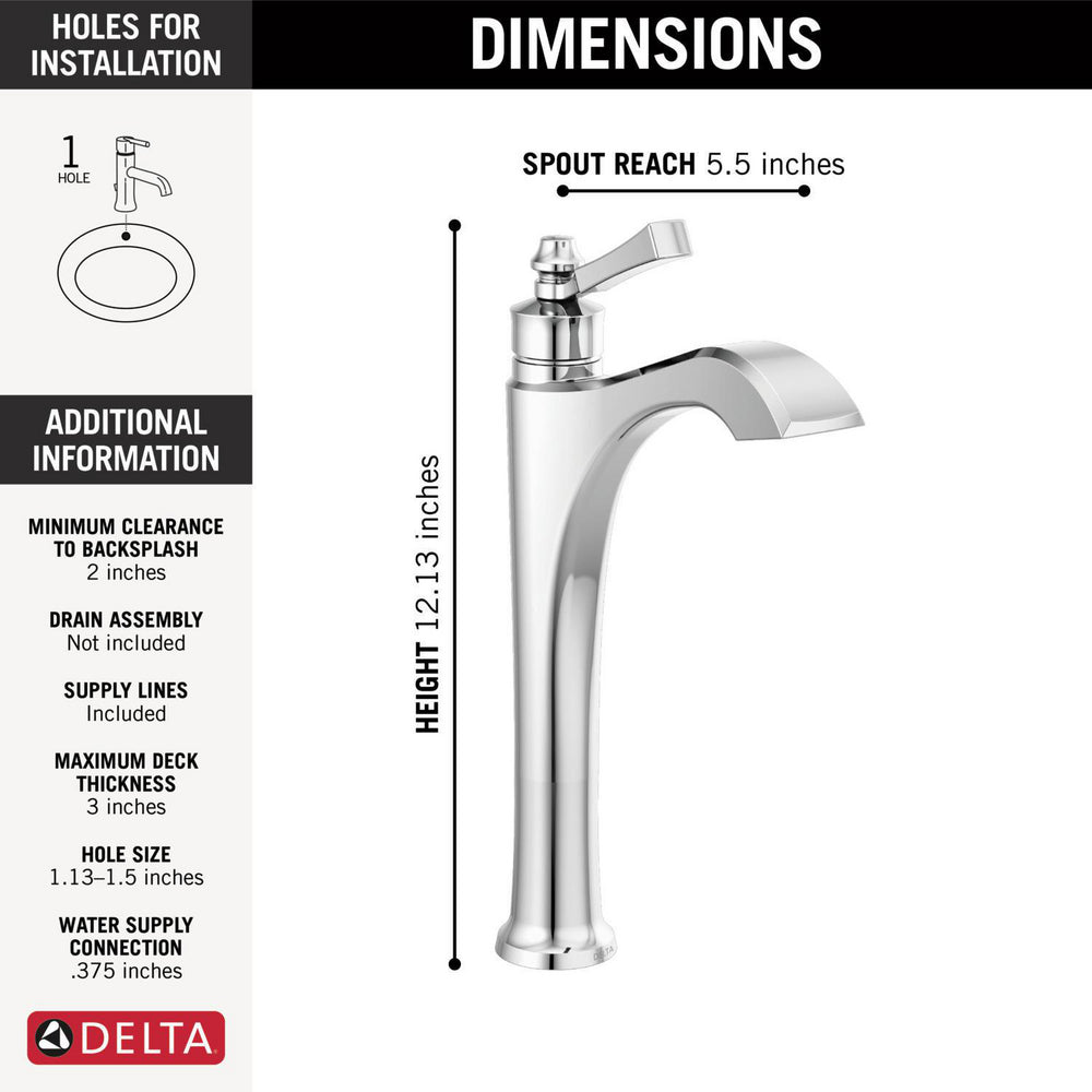 Delta Dorval Single Handle Vessel Bathroom Faucet - 756