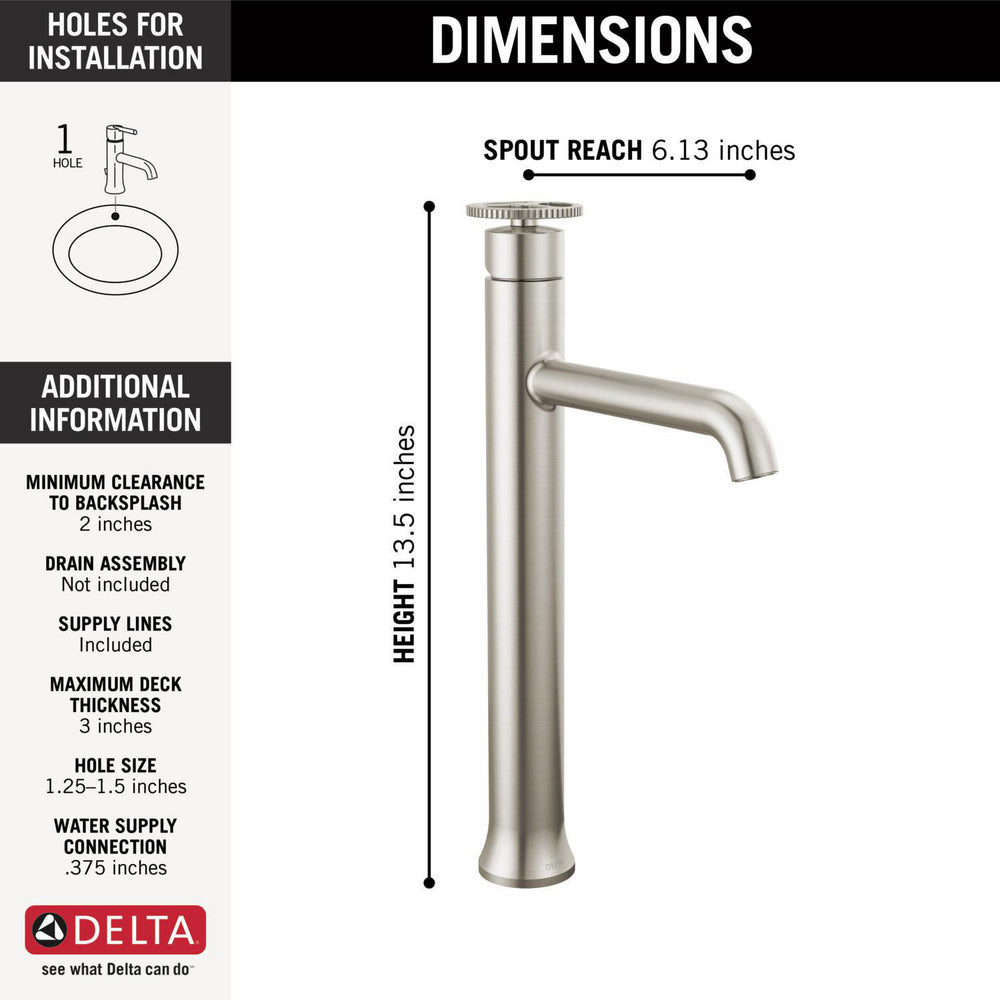 Delta Trinsic Single Handle Vessel Bathroom Faucet - 758