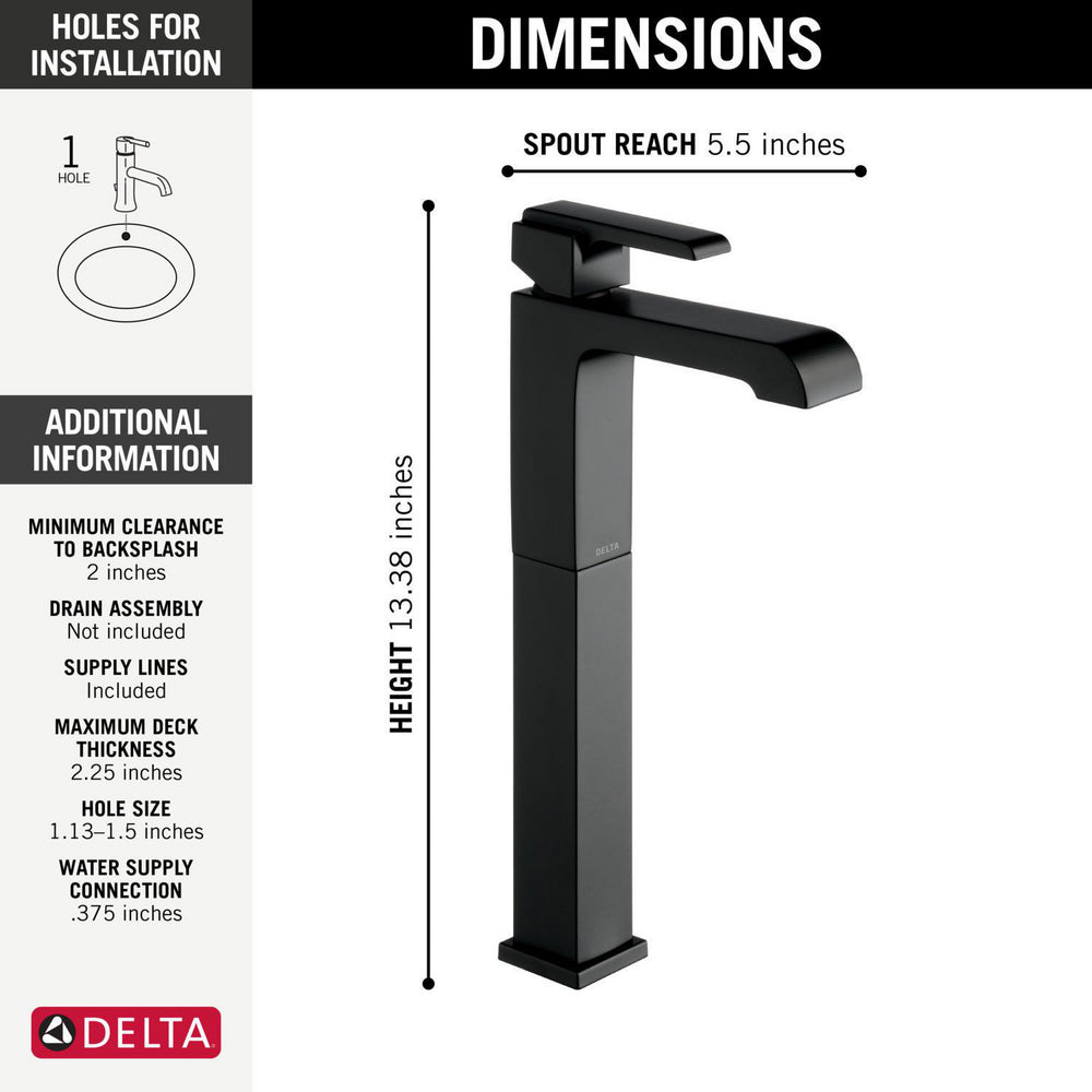 Delta Ara Single Handle Vessel Bathroom Faucet - 767LF