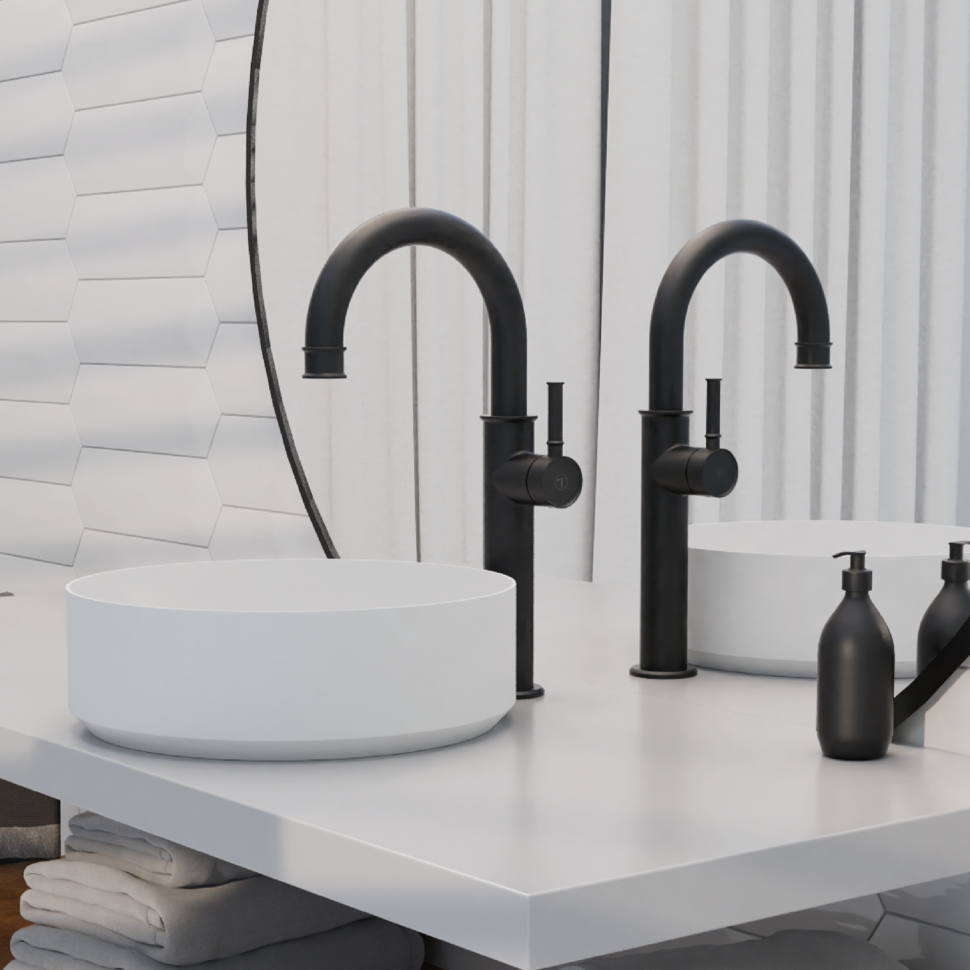 Alyss single hole tall lavatory faucet brushed gold with (W/O overflow) drain