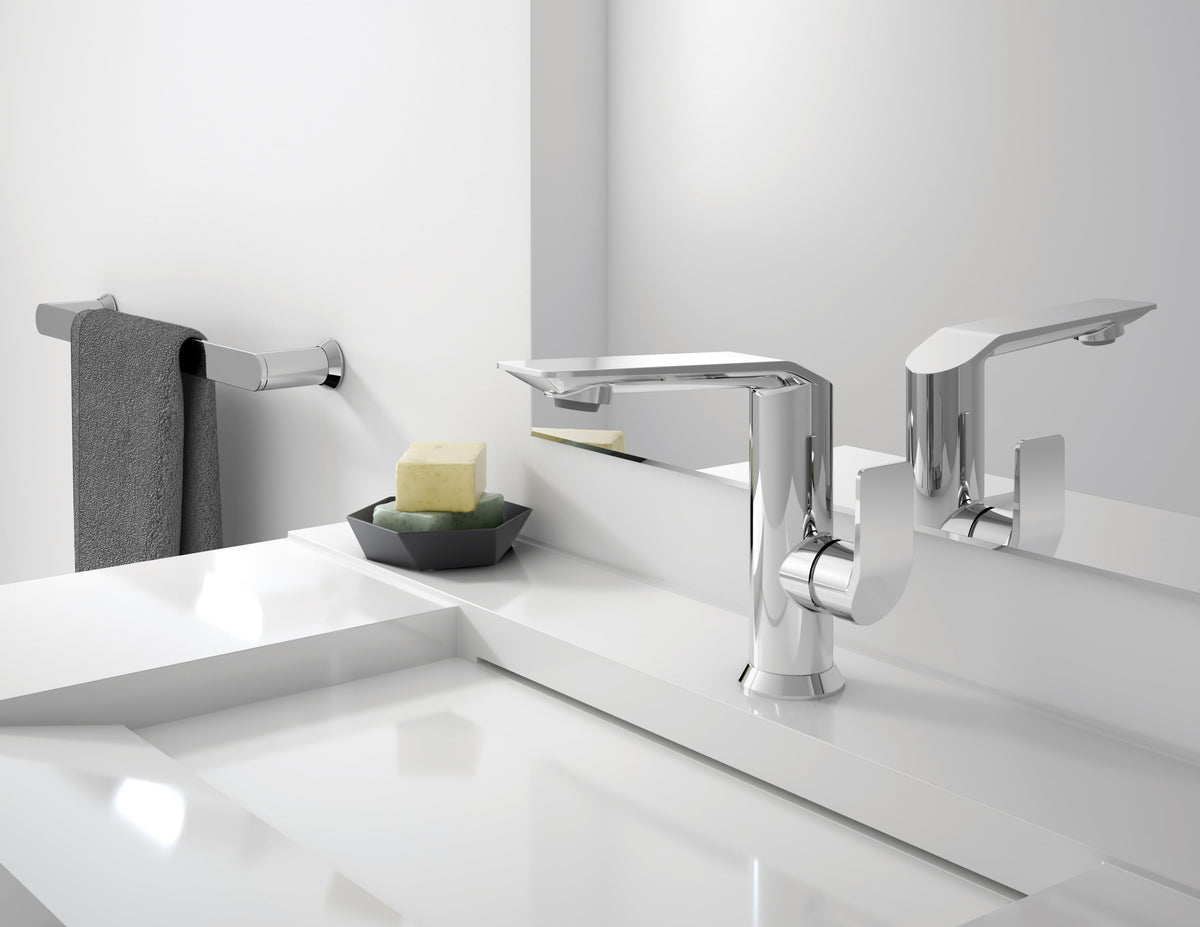 Baril Profile B46 B46-1030-00L lavatory faucet in Polished Chrome, installed setting