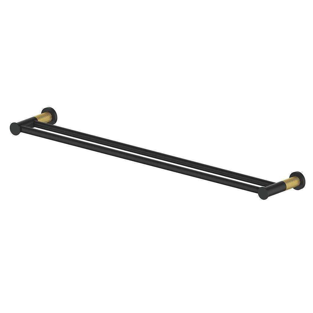 Vogt Drava 24" Double Towel Bar in Brushed Gold / Matte Black - BA.0508.BGB