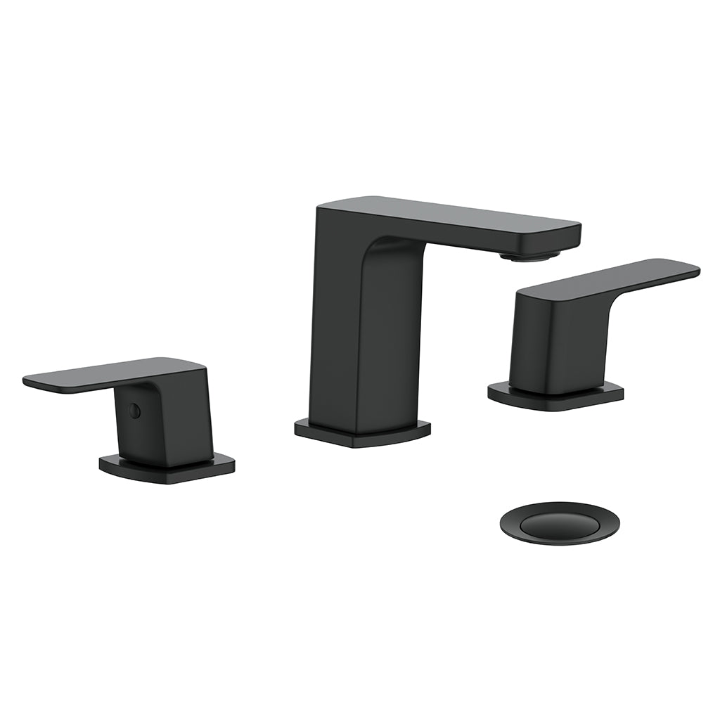 Vogt Niveau 8" Widespread Lavatory Faucet with Pop-Up Drain in Matte Black - BF.NU.1301.MB