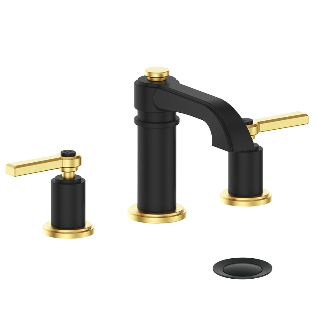 Vogt Zehn 8" Widespread Lavatory Faucet in Brushed Gold & Matte Black – BF.Z1.1301.BGB