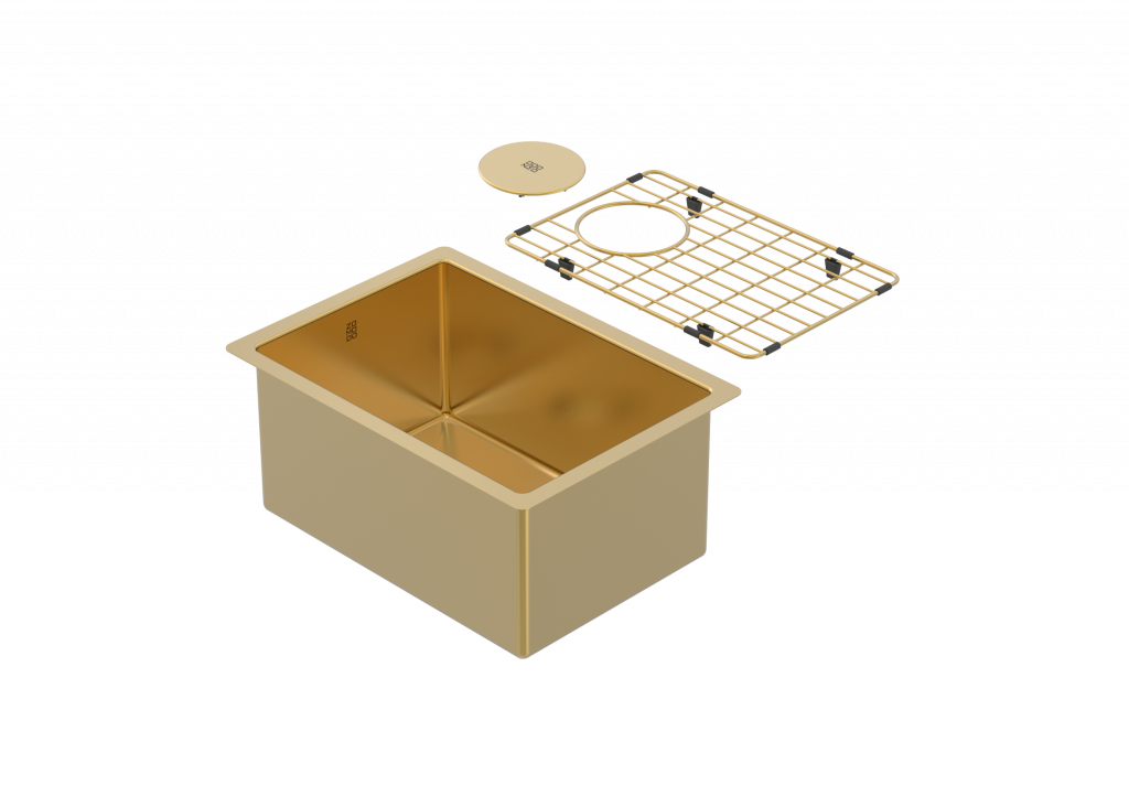 Zomodo Cayman PearlArc Eureka Gold 18" x 13" Bar/Prep Kitchen Sink Kit - CAC279-EG