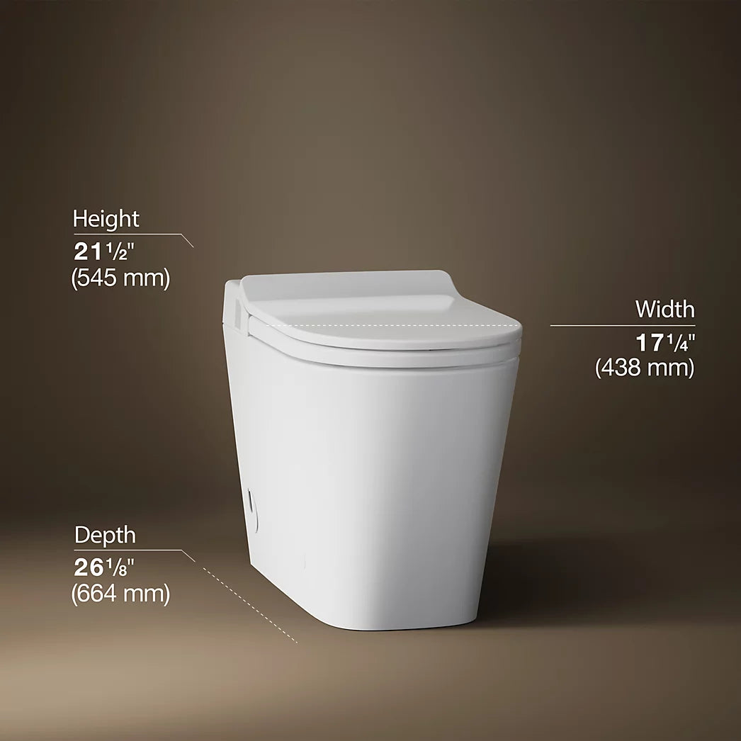 Kohler Leap One-Piece Elongated Smart Toilet, Dual-Flush 1.28/1.0 GPF