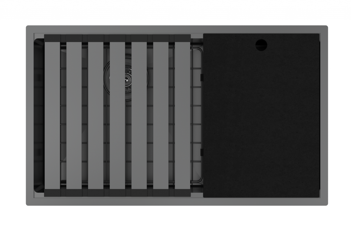 Zomodo Integrato 2.0 Black Pearl 31" 60/40 Dual Mount Workstation Kitchen Sink