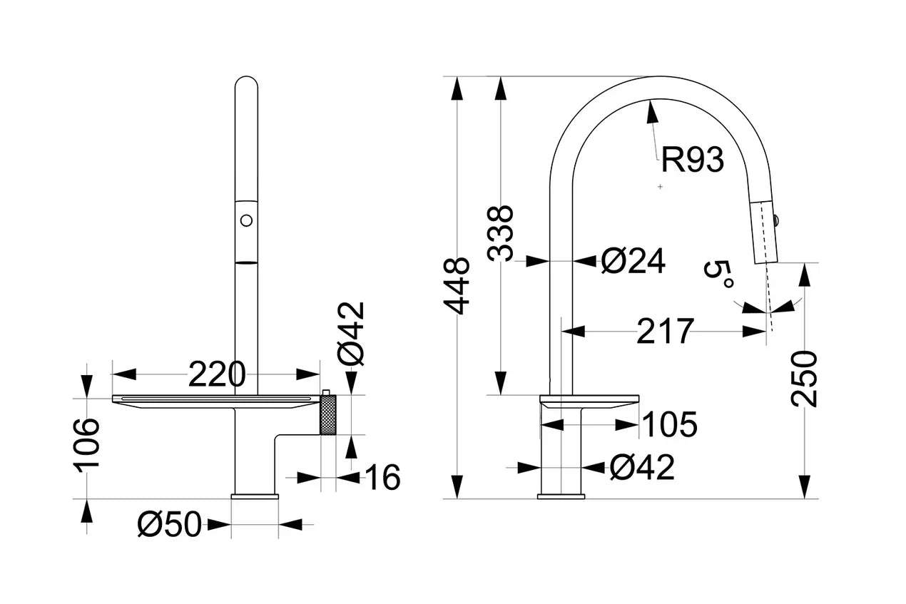 Kodaen Tiffany Single handle Pull-down Spray & Waterfall Kitchen Faucet
