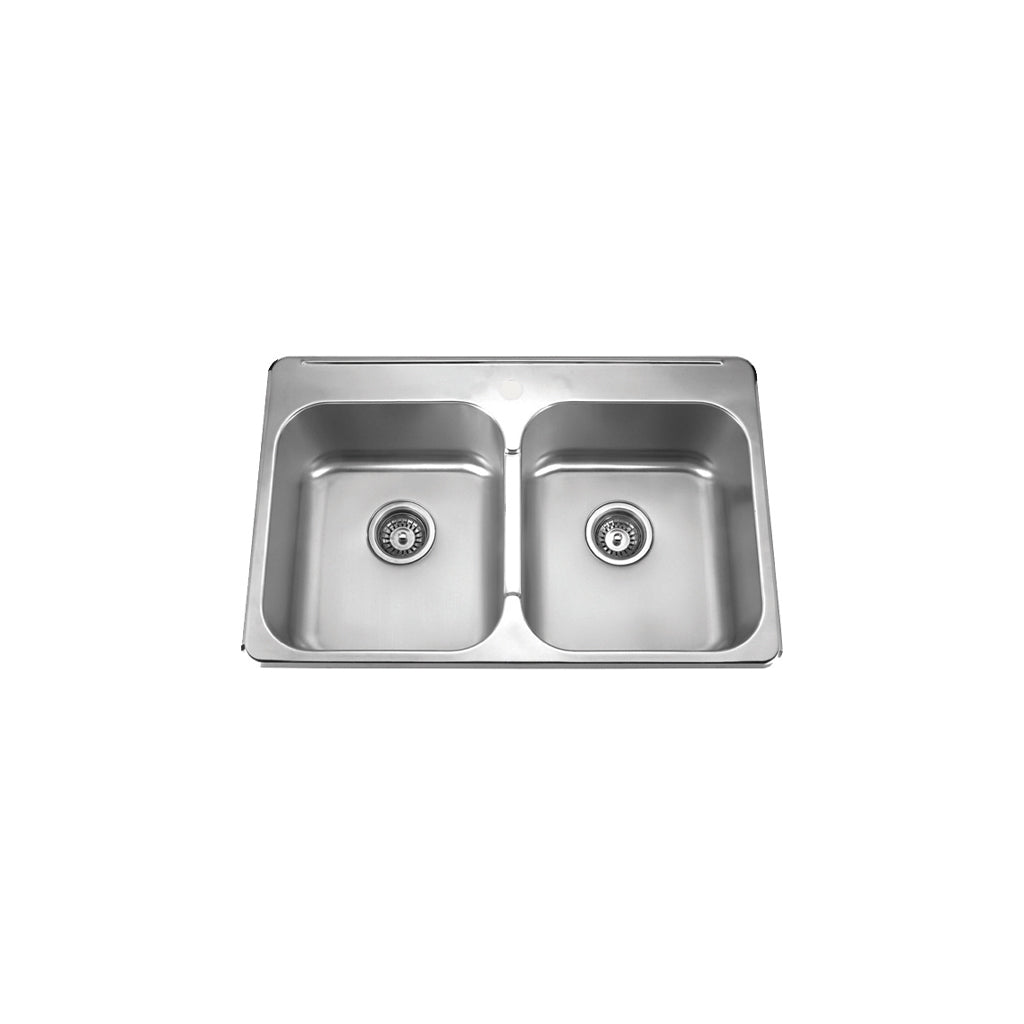 Vogt Donau 20-Gauge Top-Mount Double-Bowl Stainless Steel Kitchen Sink - KS.3120.D18P-61