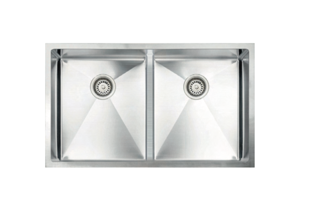 Vogt Bludenz 18-Gauge Undermount Low-Divide Double-Bowl Stainless Steel Kitchen Sink with Bottom Grid - KS.3218.BL18R-63