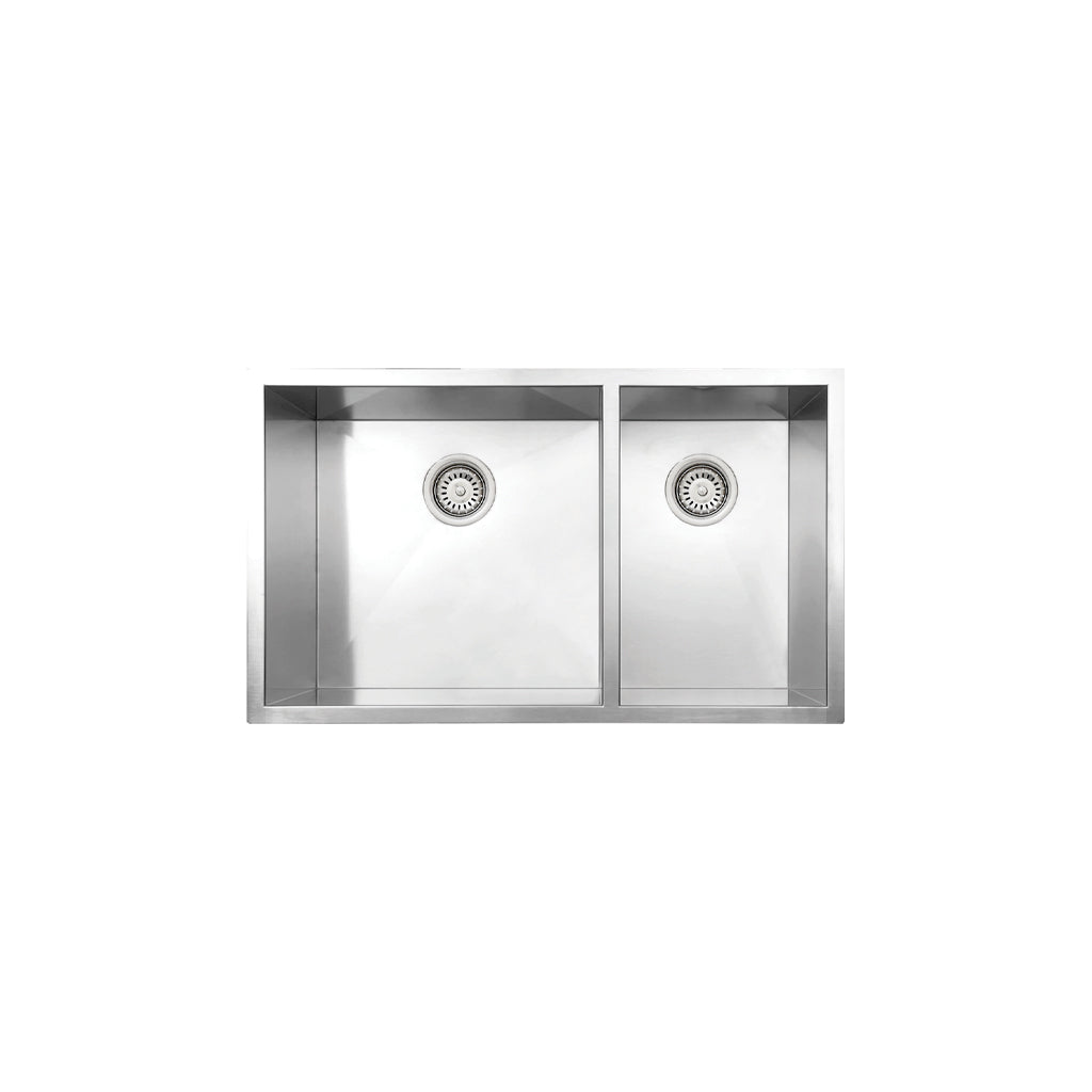 Vogt Villach 18-Gauge Zero-Radius Undermount Double-Bowl Stainless Steel Kitchen Sink with Bottom Grid - KS.3218.V18Z-63