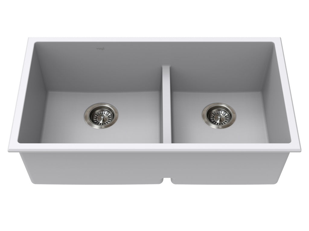 Vogt Villach Vogranite Low-Divide Kitchen Sink in Powder Grey - KS.3218.VL05G-61