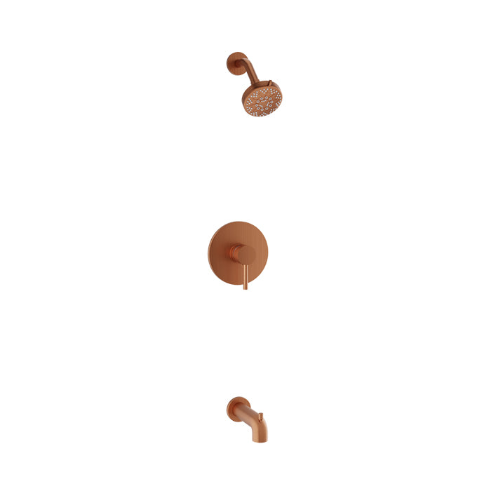 Baril Zip B66 Complete Pressure-Balanced Tub & Shower Kit - Satin Copper