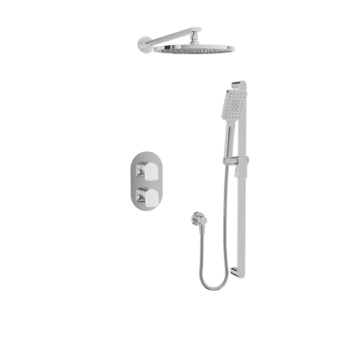 Baril Accent B56 Complete Thermostatic Pressure-Balanced Shower Kit, Wall-Mounted - Chrome/White