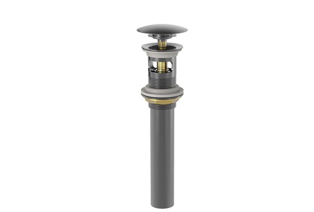Baril Push-Button Pop-Up Drain for Lavatory, With Overflow - Black Titanium