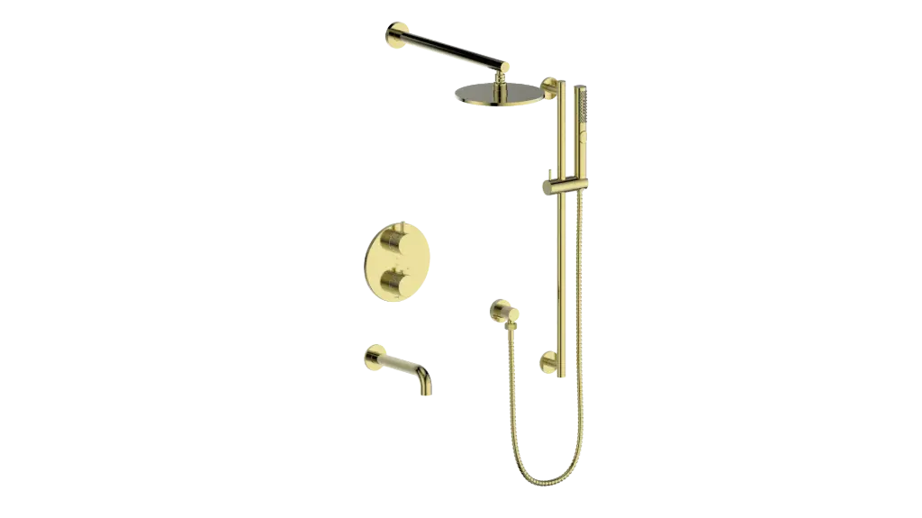 Vogt Drava 3-Way Thermostatic Shower System with Rough-In Valve - SET.DA.320.310