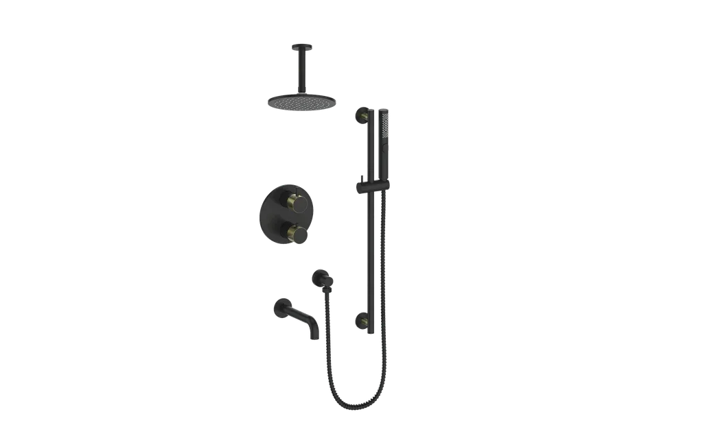 Vogt Drava 3-Way Thermostatic Shower System with Rough-In Valve