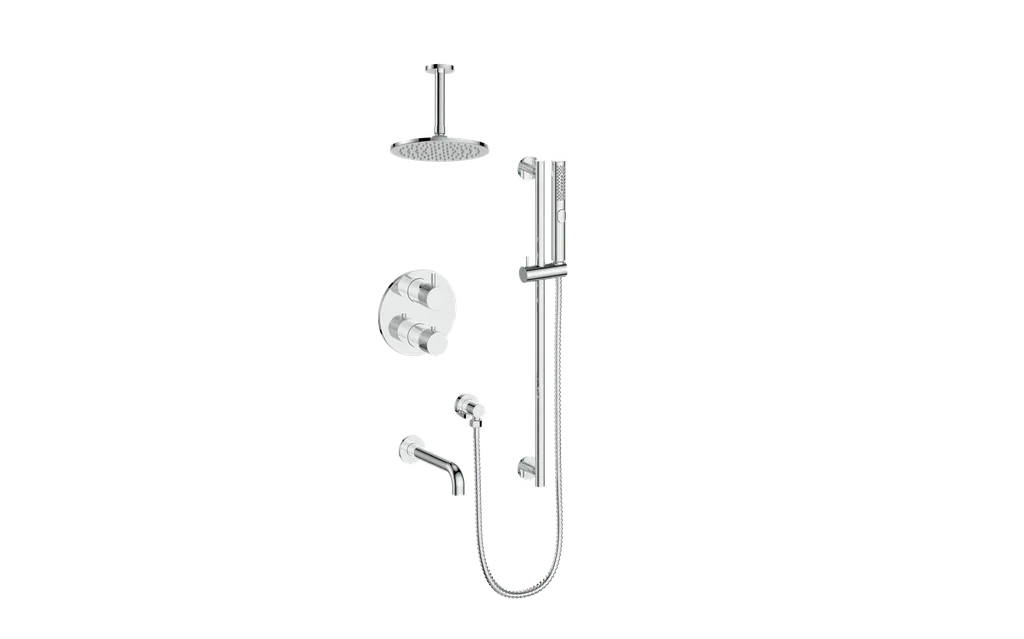 Vogt Drava 3-Way Thermostatic Shower System with Rough-In Valve