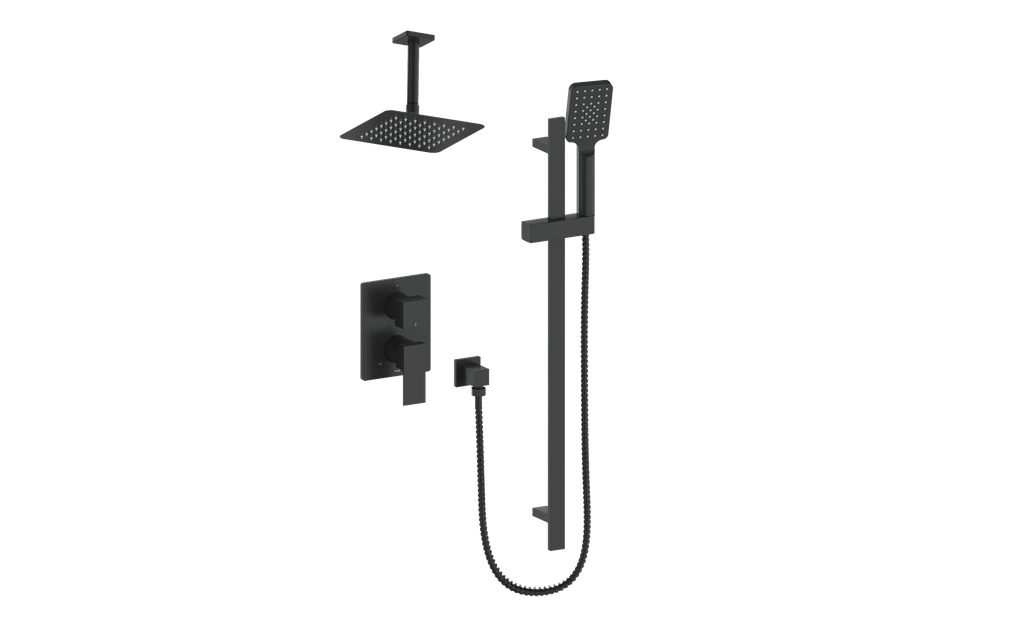 Vogt Kapfenberg 2-Way PB Shower Kit with 6-inch Ceiling Arm SET.KG.210.216 in Matte Black