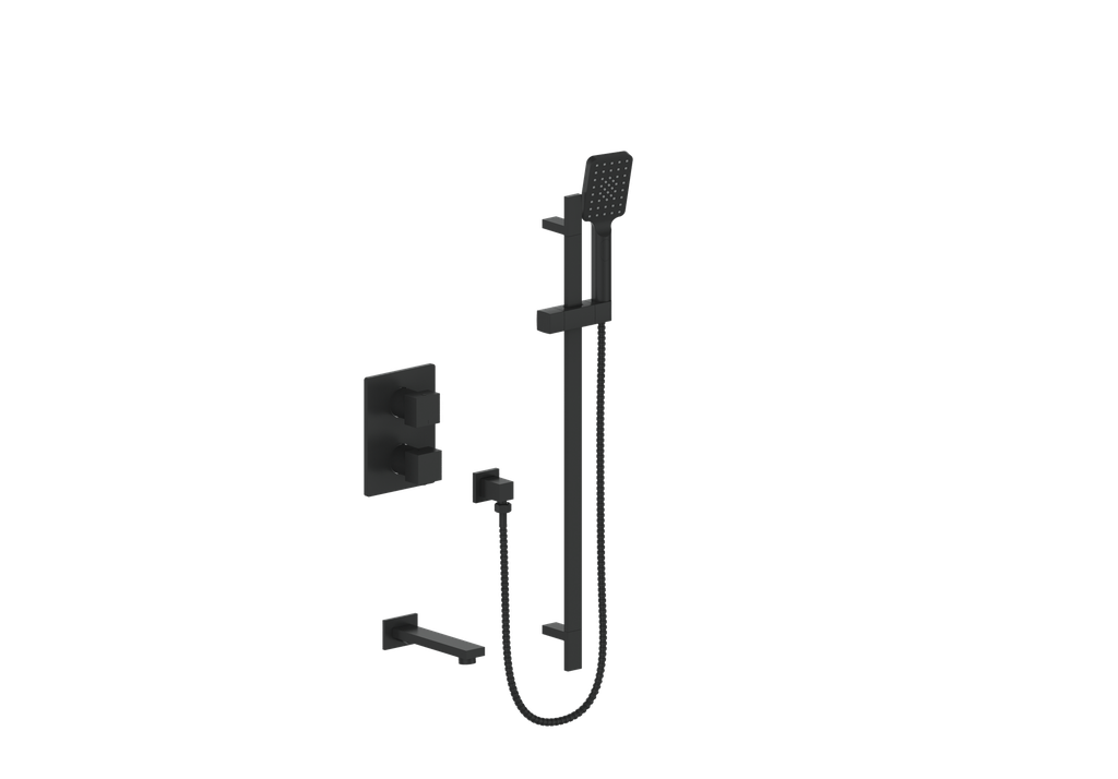 Vogt Kapfenberg 2-Way Thermostatic Shower Kit SET.KG.220.500 in Matte Black