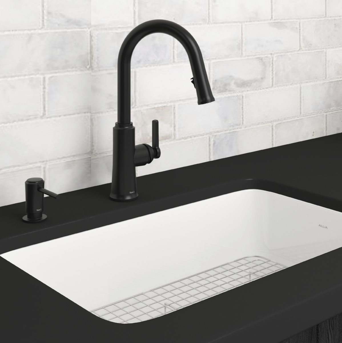 Riobel Trattoria Pull-Down Touchless Kitchen Faucet With C-Spout Dual Spray 1.5 GPM