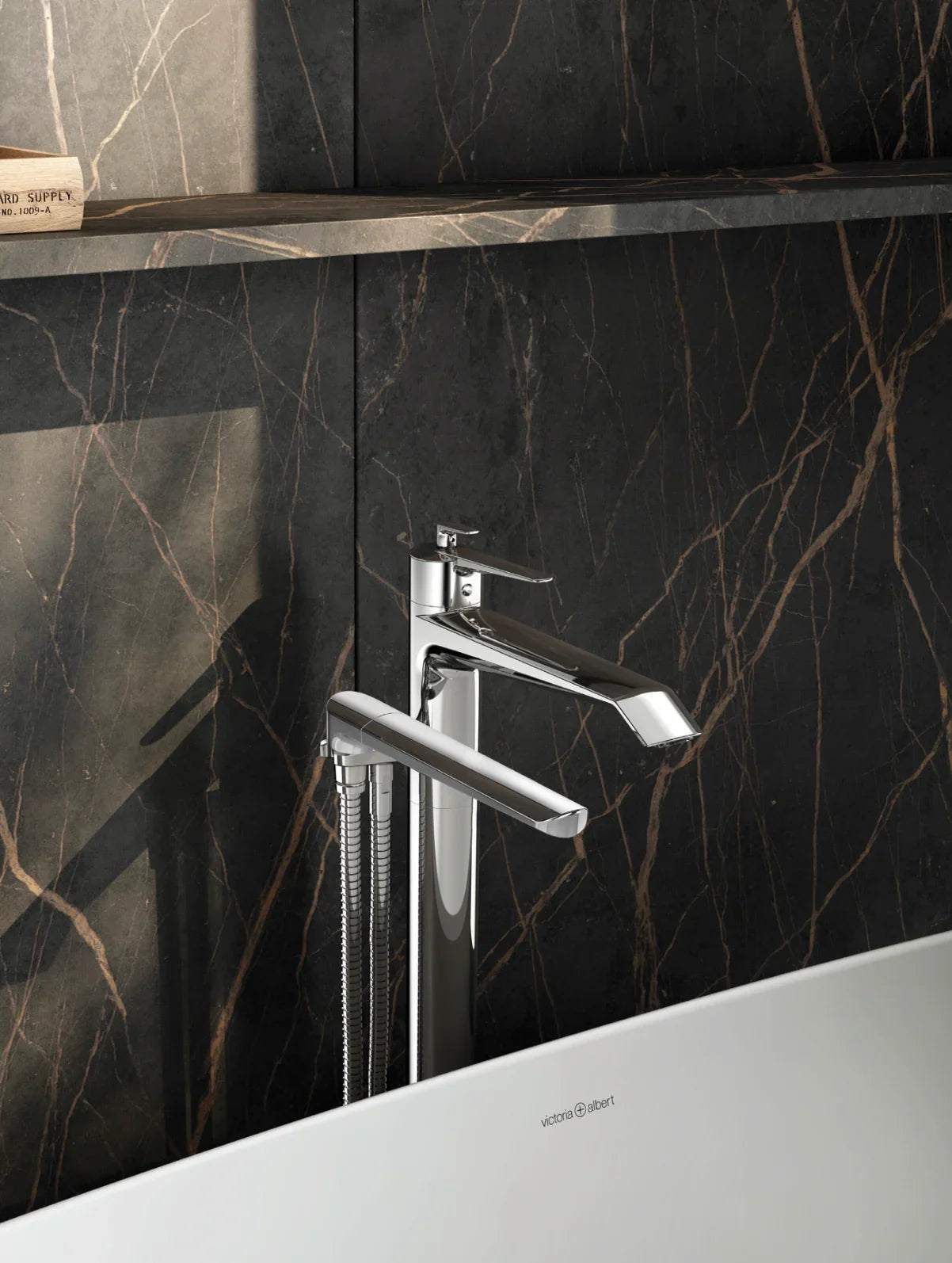 Riobel Venty Single Hole Floor Mount Tub Filler Trim 6.0 GPM