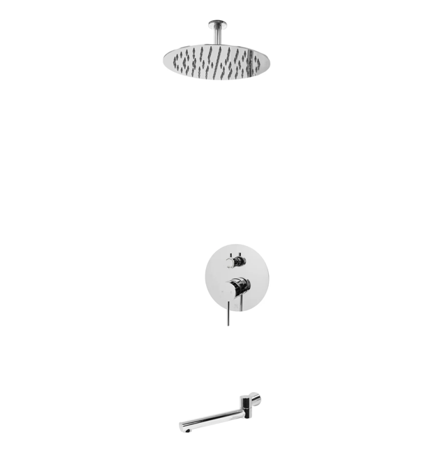 Kodaen Elegante Two Way Pressure Balanced System - Kit 4, With 10" Shower Head & Rough-In Valve