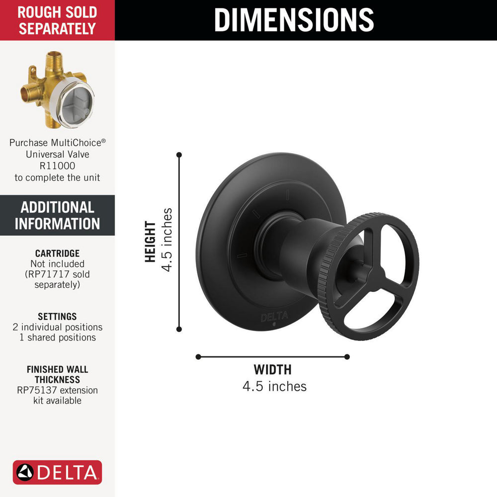 Delta Trinsic Diverter Trim 3-Settings - T11858