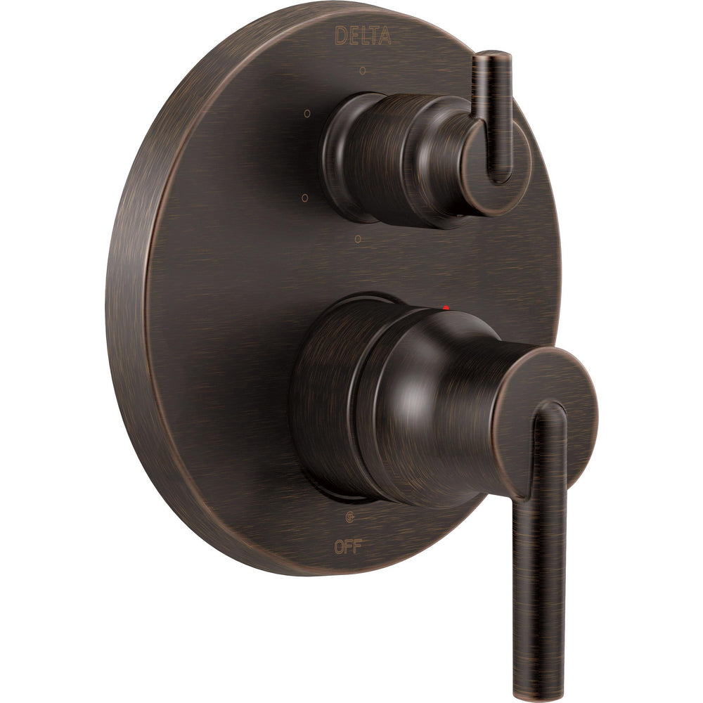 Delta Contemporary Two Handle Monitor 14 Series Garniture de valve avec inverseur intégré à 6 réglages - T24959