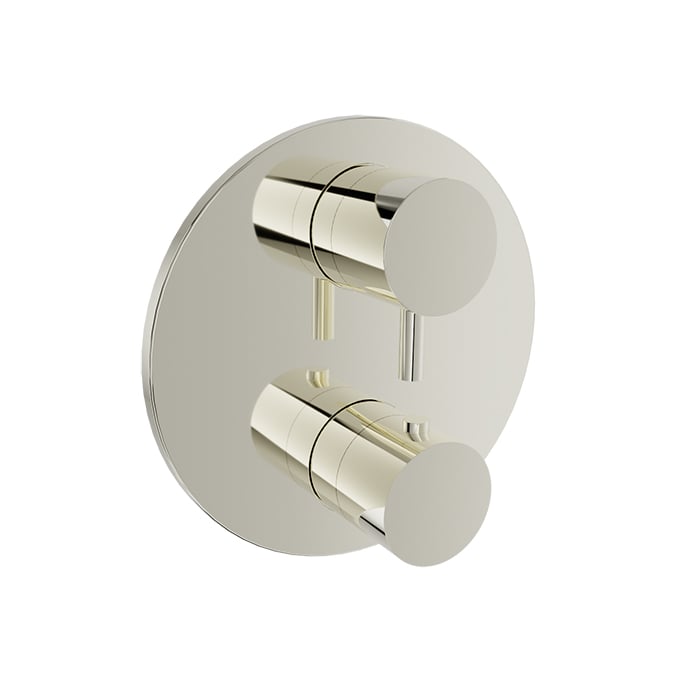 Baril Zip B66 Thermostatic Pressure-Balanced Shower Control Valve Trim With 1-Way Diverter - Polished Nickel